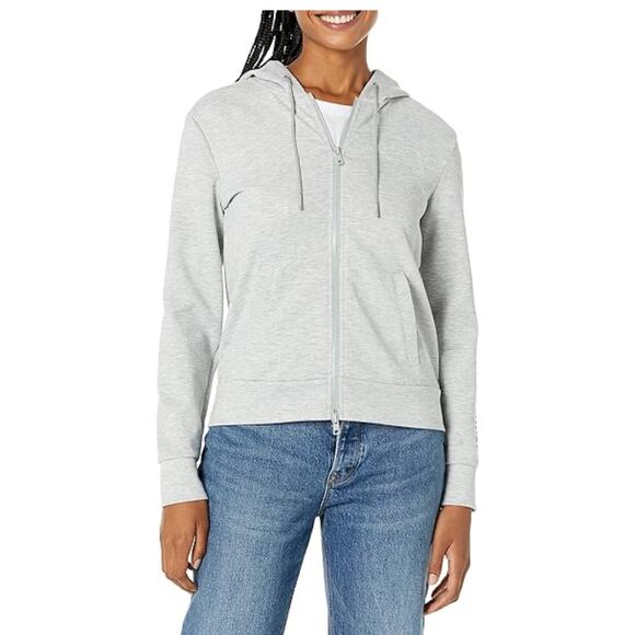 Armani Exchange A/X Healther Gray Full Zip Hoodie Jacket Top - Picture 1 of 7
